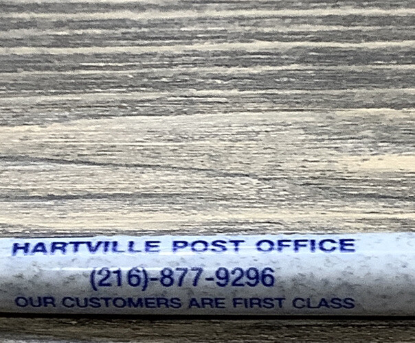 Vintage Pen USPS United States Postal Service Hartville Gray Silver