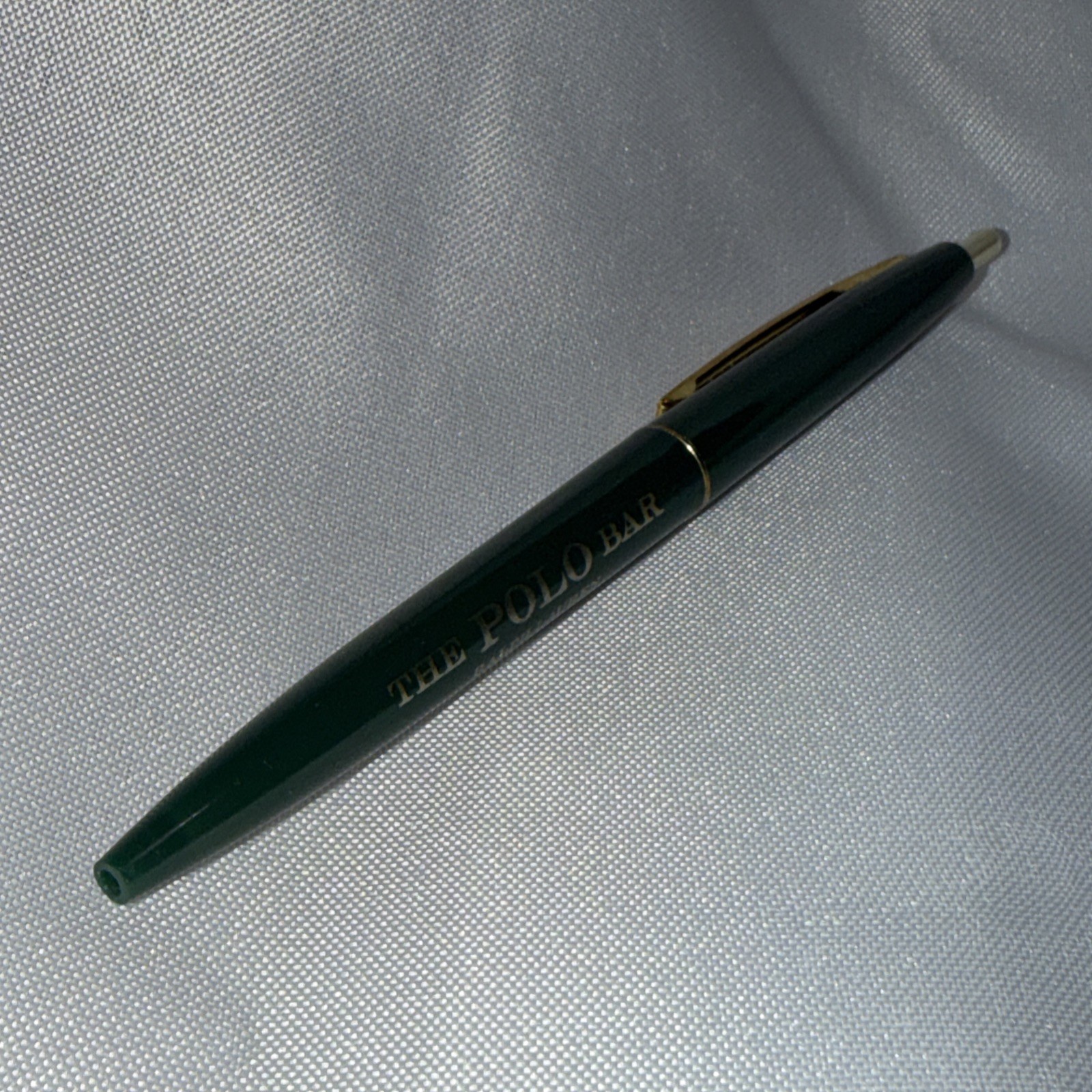 The Polo Bar Ralph Lauren Ballpoint Pen Green Gold NYC Restaurant Collectible