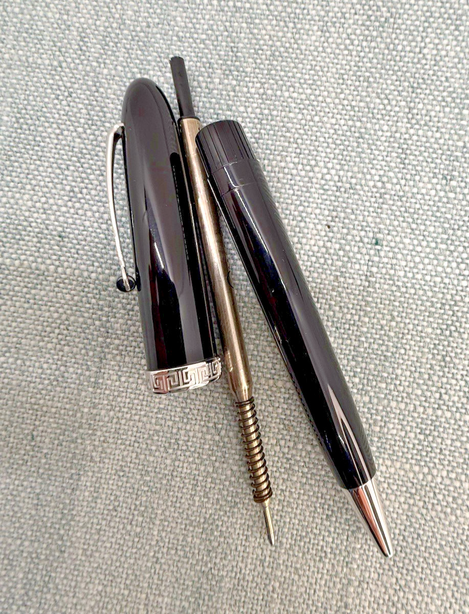 OMAS Ogiva Ballpoint Pen Nera (black) with Chrome Trim and matching gem Boxed