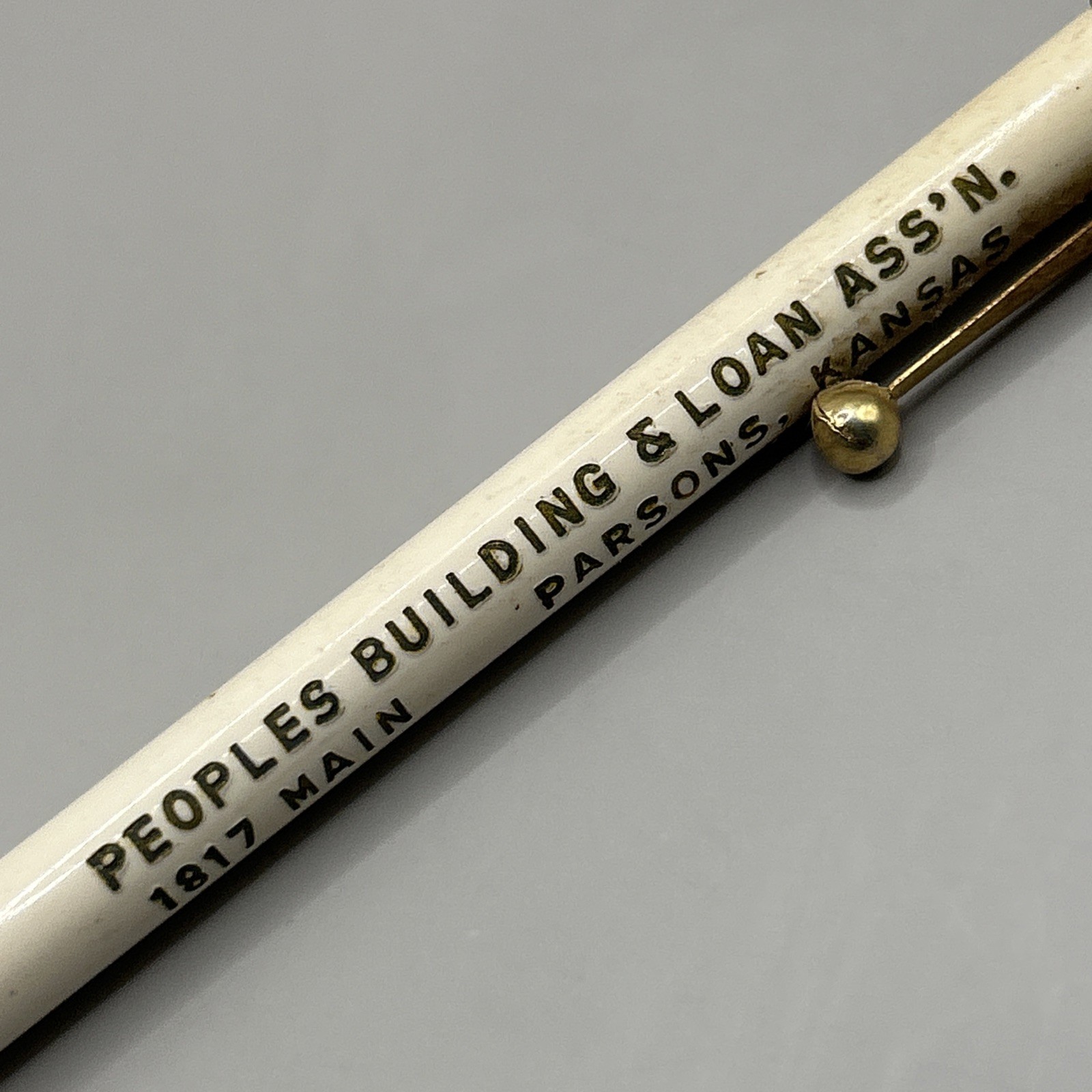 VTG Ballpoint Stick Pen PEOPLES BUILDING & LOAN ASSOCIATION Parsons KS Kansas