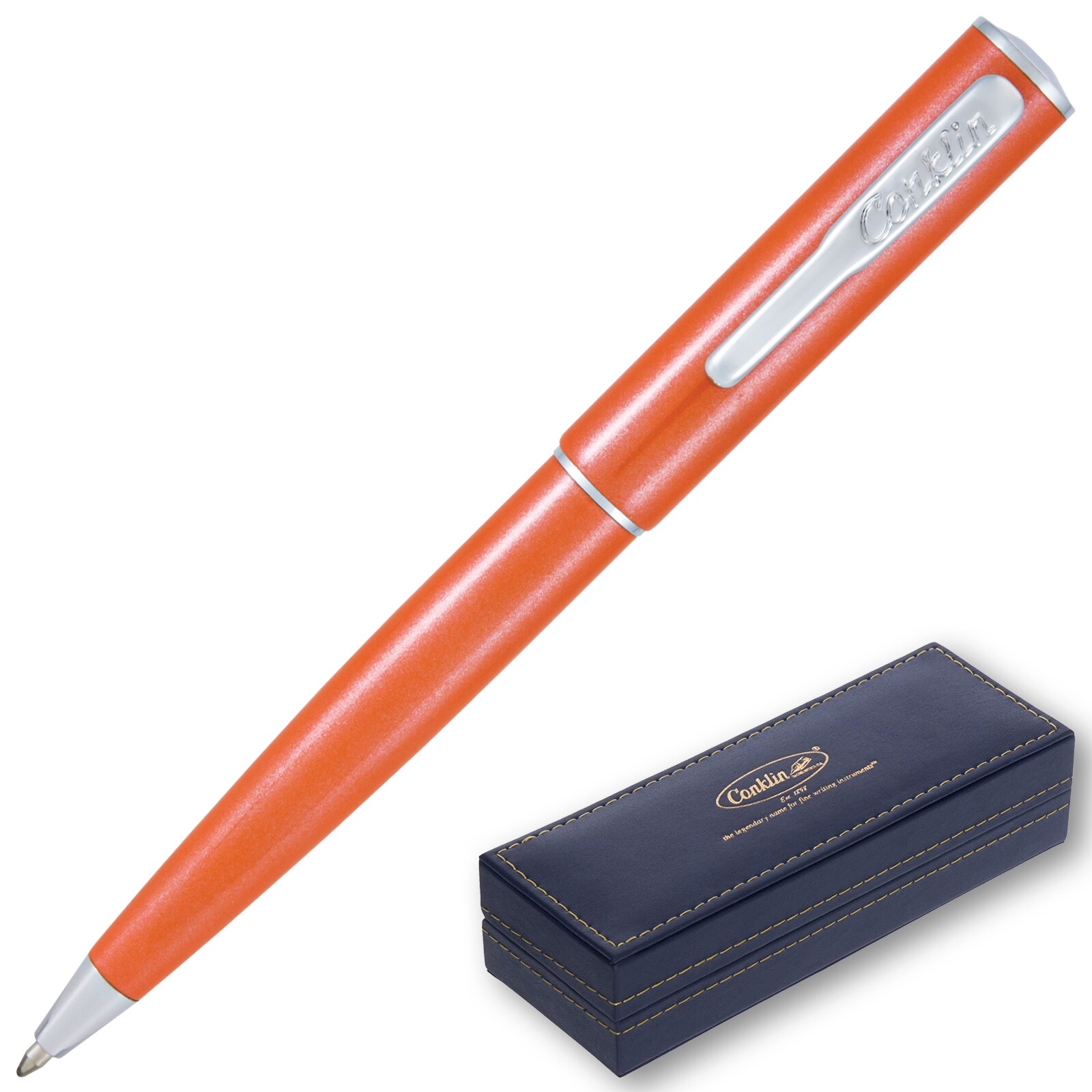Conklin Coronet Ballpoint Pen – Orange, With Fine Tip (CK71855)