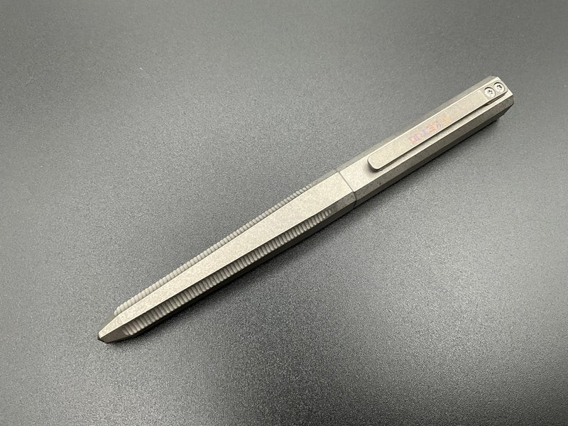 Ketuo Striker Tactical Pen Clip Glass Breaker Screw-On Stonewashed Titanium