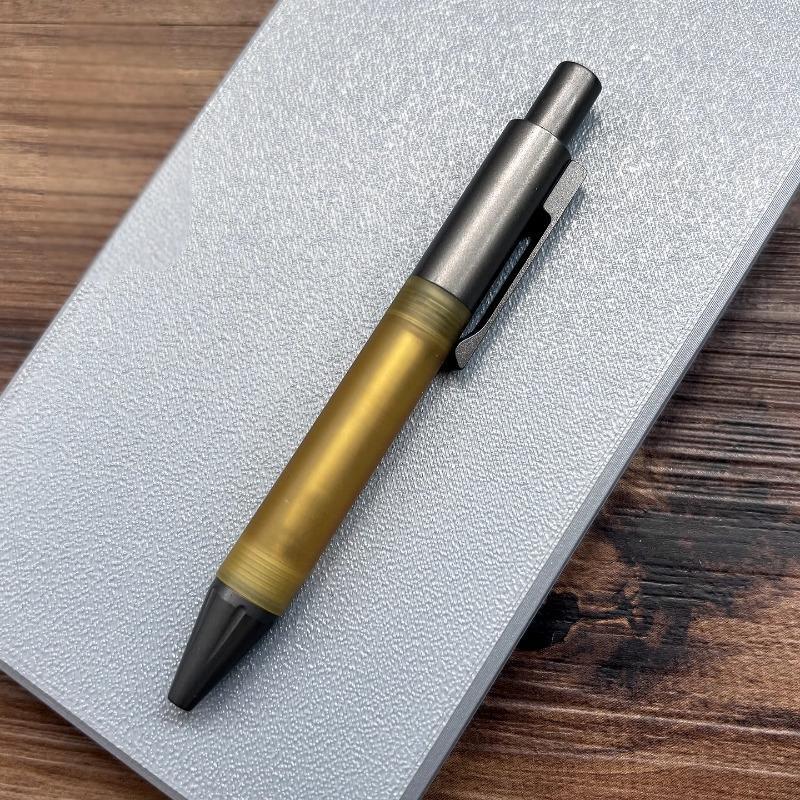 EDC Mini Titanium PEI Ballpoint Pen Signature Writing Pocket Pen Portable Gift