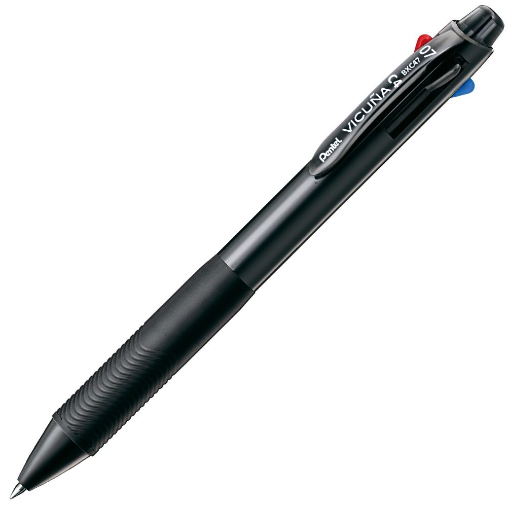 Pentel Vicuna Fine Point Multi Color Ballpoint Pen 4 Pack Black Red Blue Green
