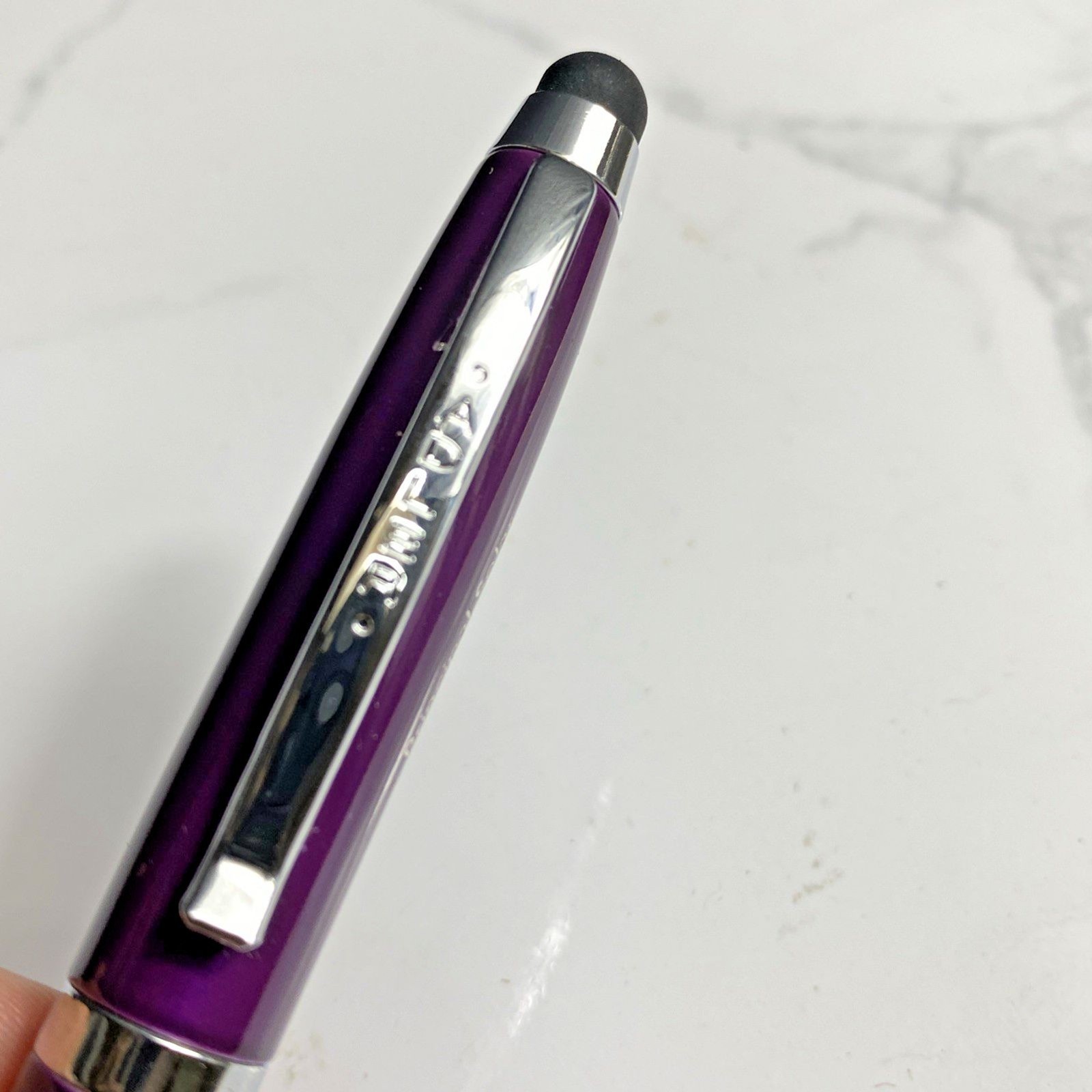 Adler Lexi 3-in-1 LED Lighted Tip Pen Stylus Purple Metal Ballpoint Black Ink