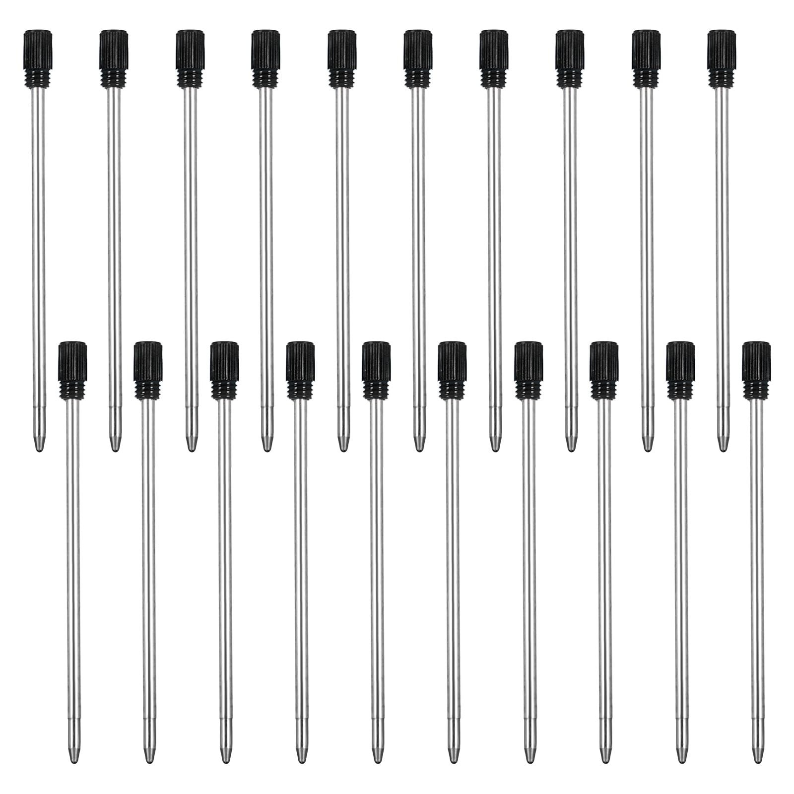 20PCS 2.75in Ballpoint Pen Refills, 1mm Medium Tip Black Ink Refill Replaceable