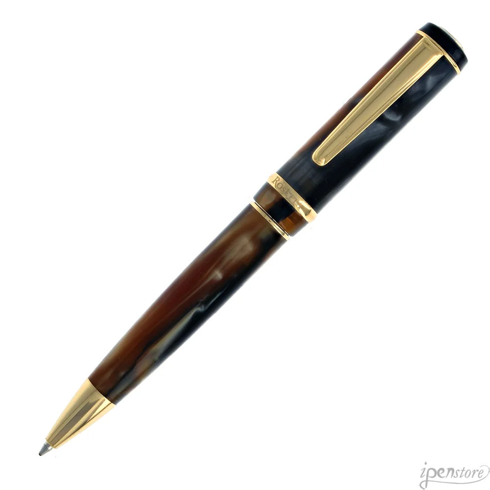 Rosetta Magellan Ballpoint Pen, Burnt Umber, Gold Trim