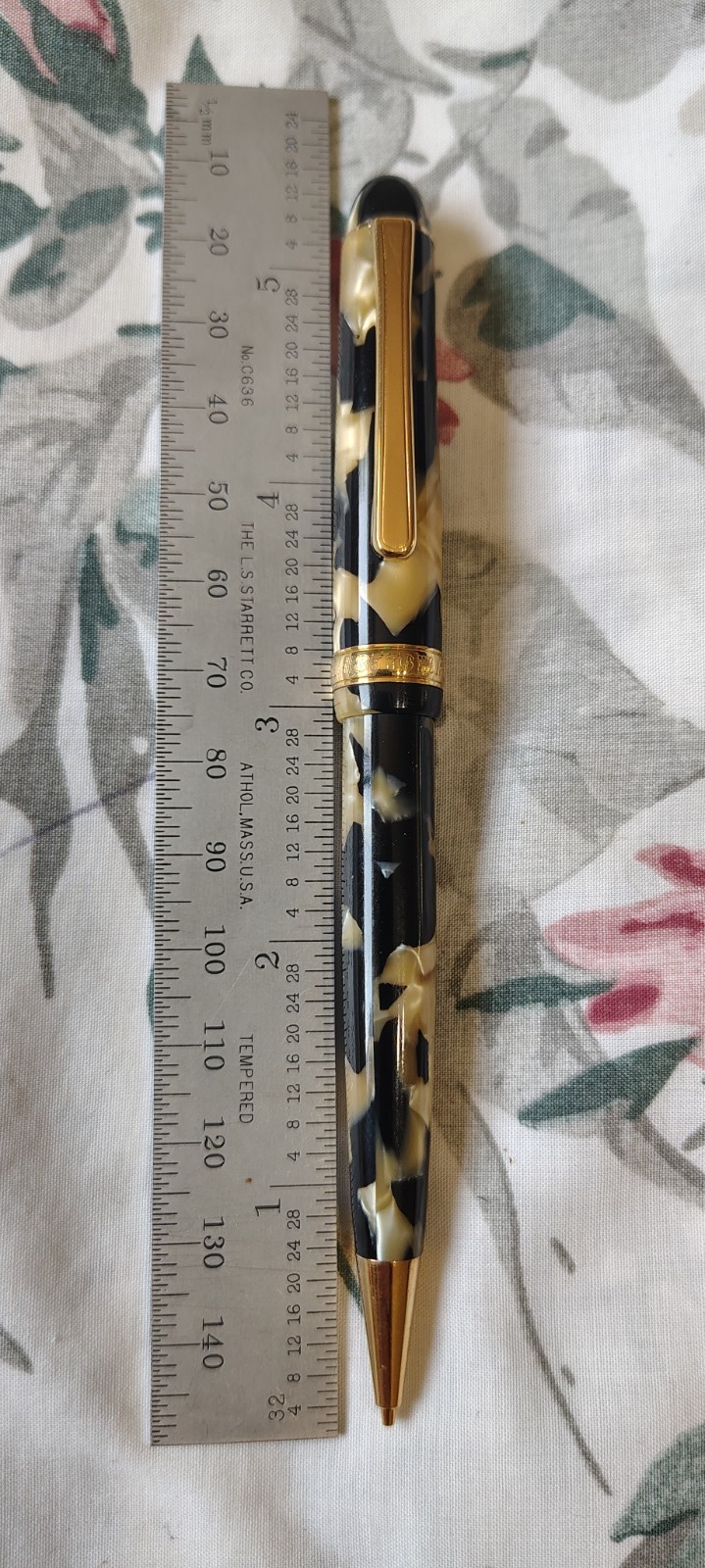 Platinum 3776 Marble Black & Yellow 0.5MM Pencil Made In Japan