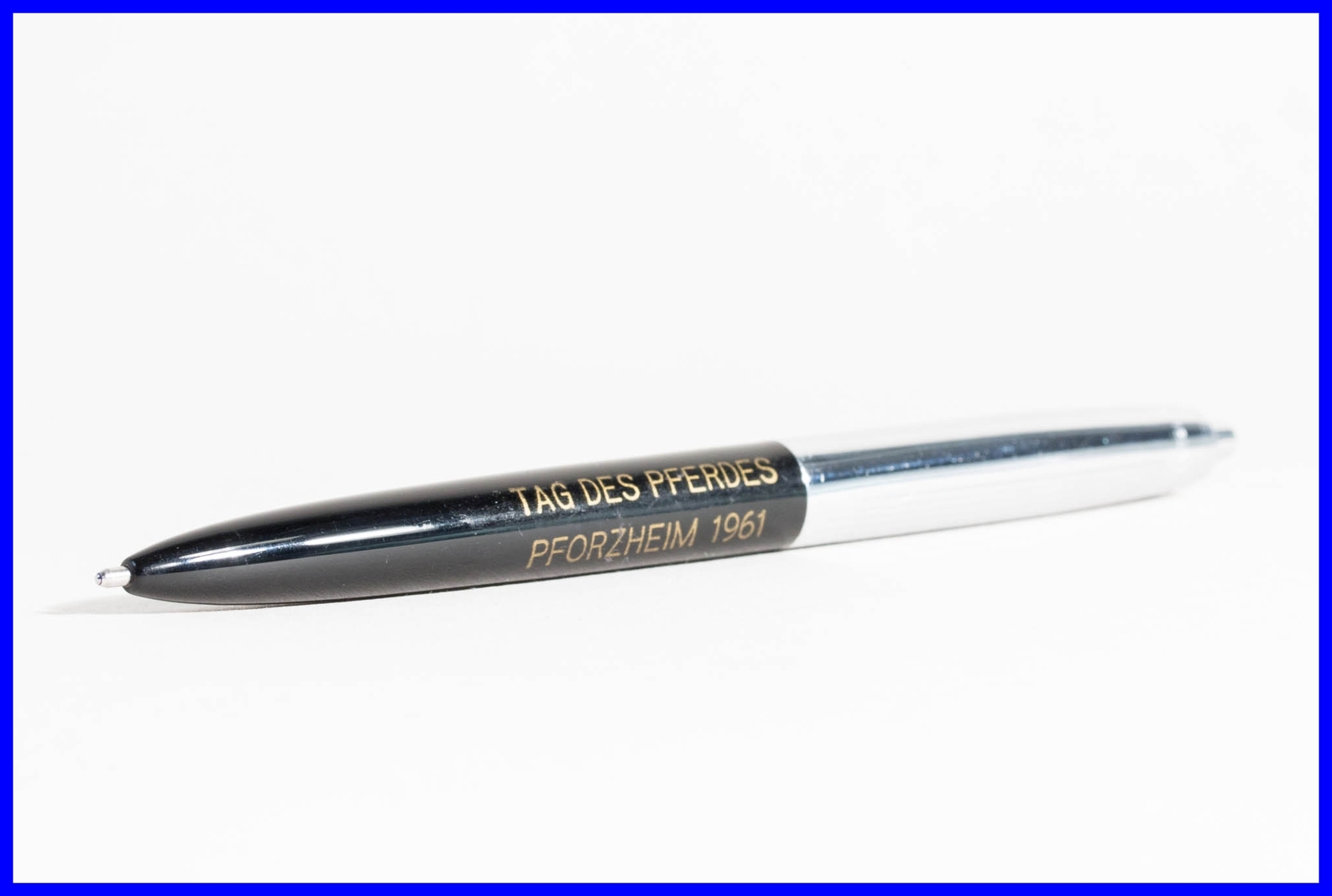 1961 Fend Noble Ballpoint Pen Truxa Chrome & Black / Day of the Horse Pforzheim