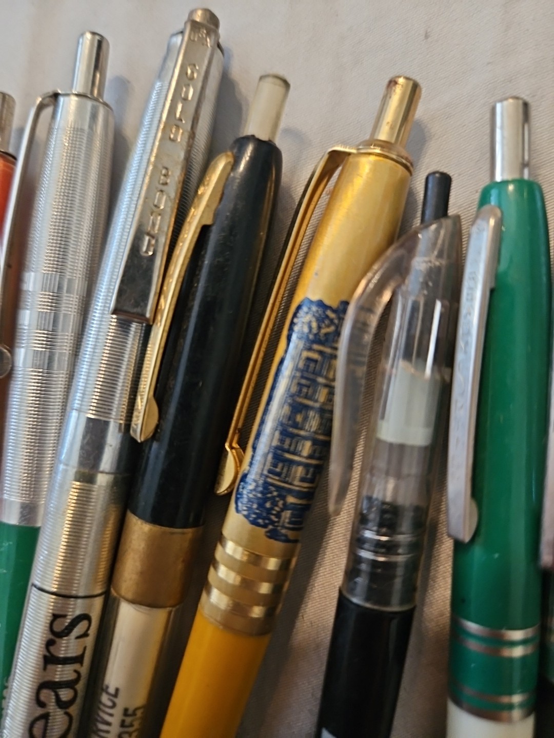 Lot of 15 Vintage Advertising Ballpoint Pens Branded Rare+ Bic Clic