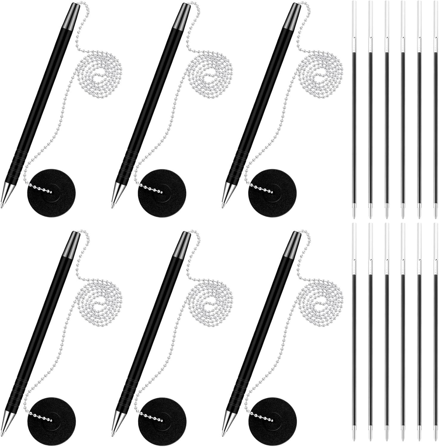 Marspark 6 Pieces Pen Chains Counter Secure Pen Security Holders and 12 Pieces B