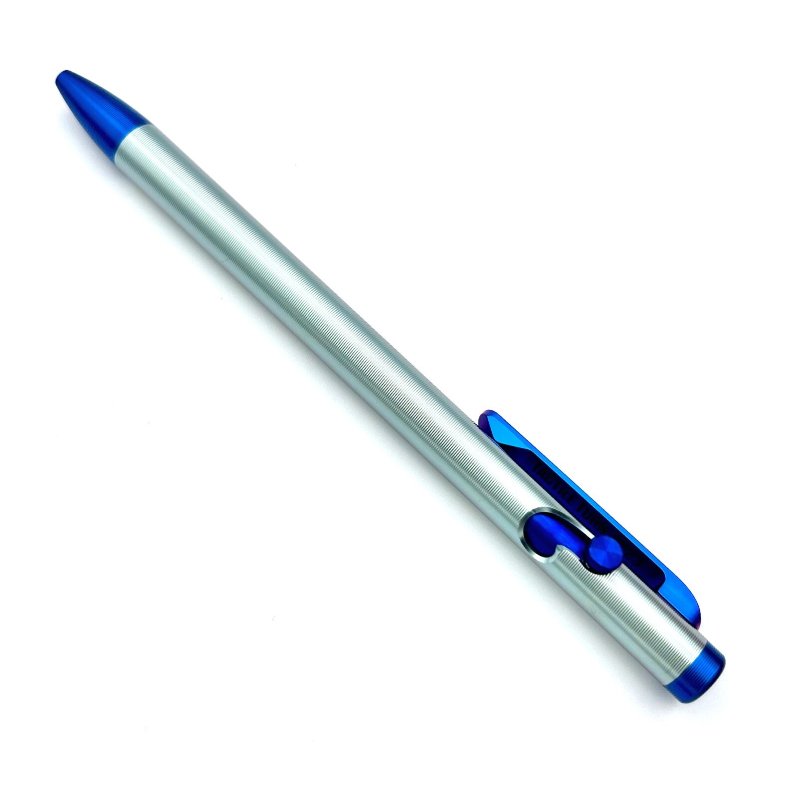 Tactile Turn – Titanium Slim Bolt Action Standard Size Pen Custom Blue & Grey