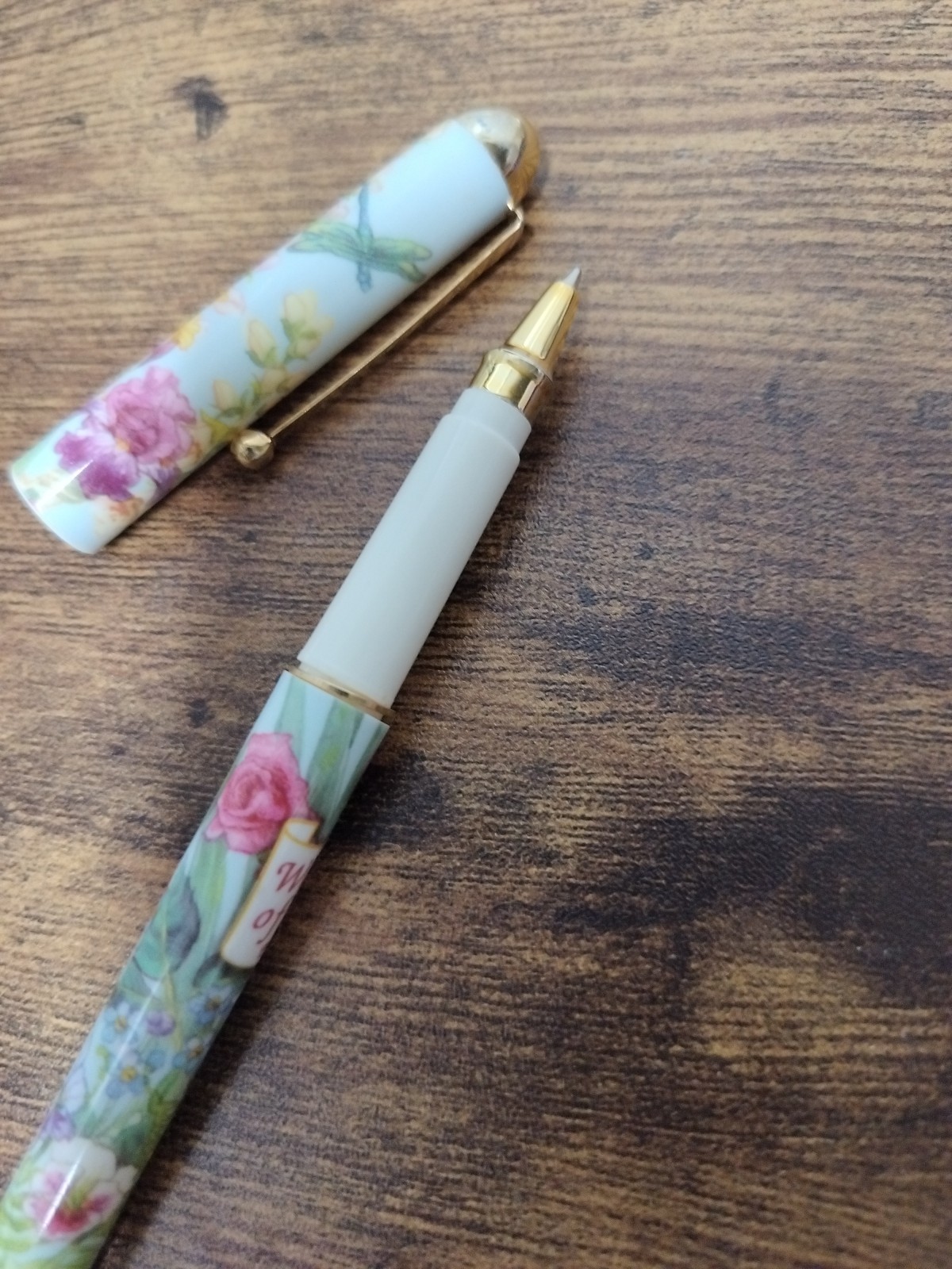 Micro Ceramic Pen Floral Design Dried Ink