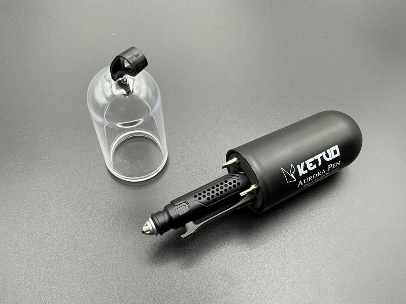 Ketuo Aurora Multi Function Pen Writes Black Streamlined Profile Stores Hex Bits
