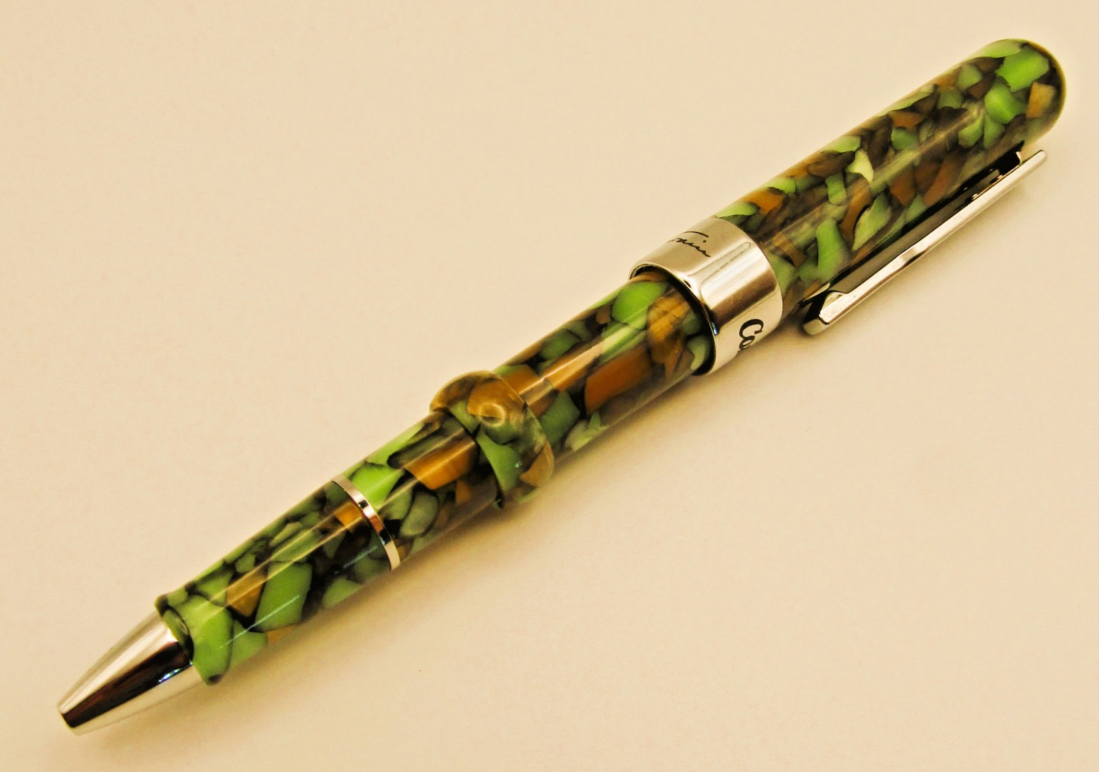 Conklin Mark Twain Crescent Collection Ballpoint Pen Spring Green Colorway
