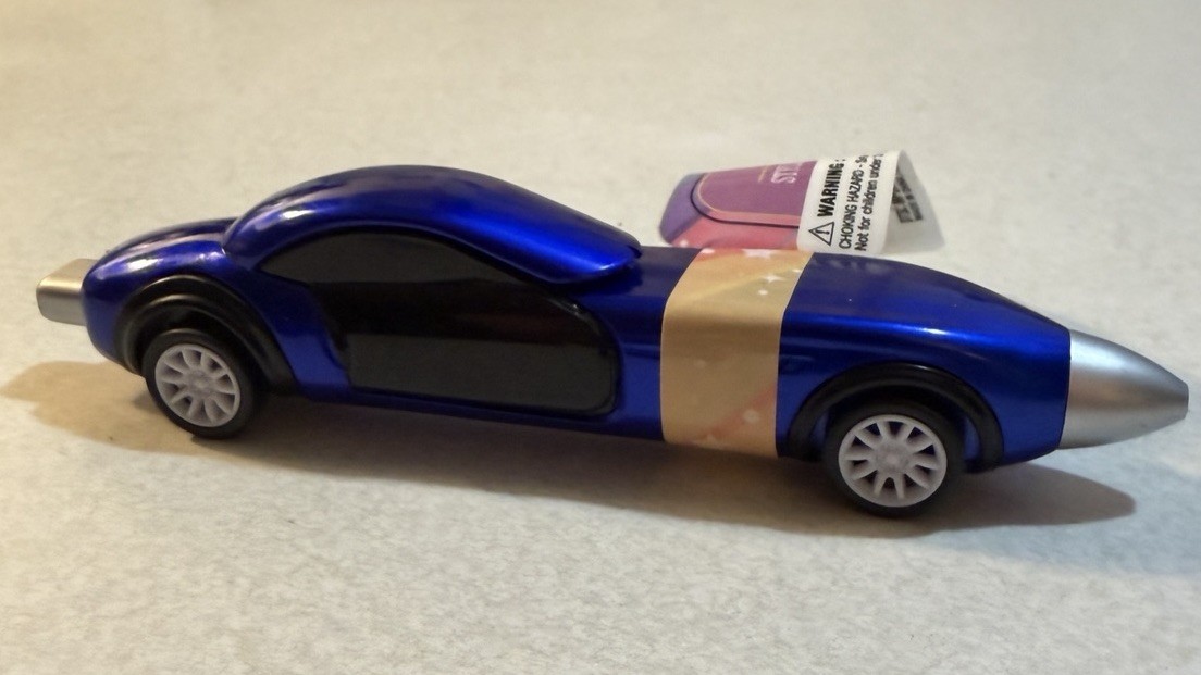 Novelty Blue Race Car Shaped Ball Point Pen (Blk Ink) NEW