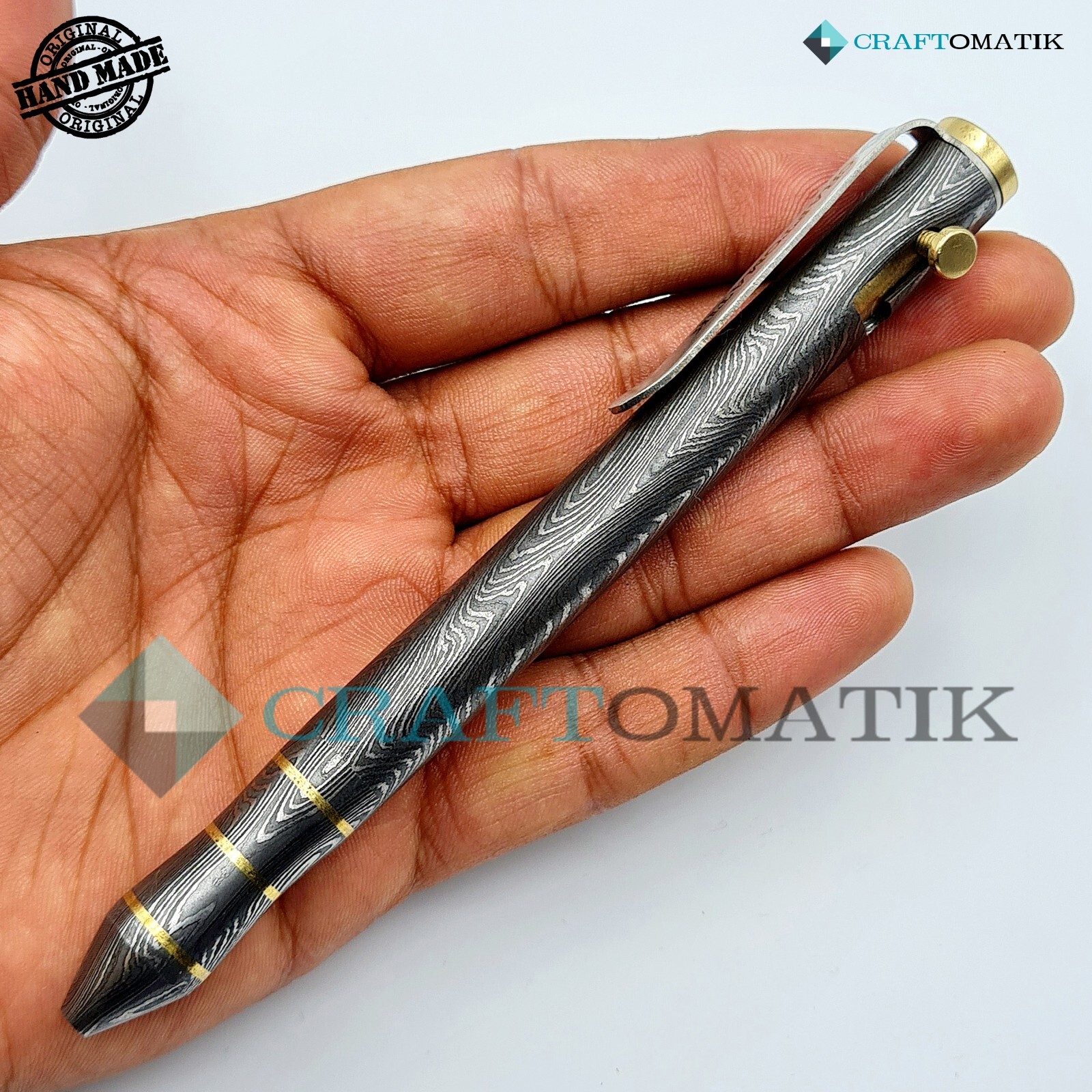 Damask Steel Ballpoint Gift Set Handmade Damascus Pen Set DP02