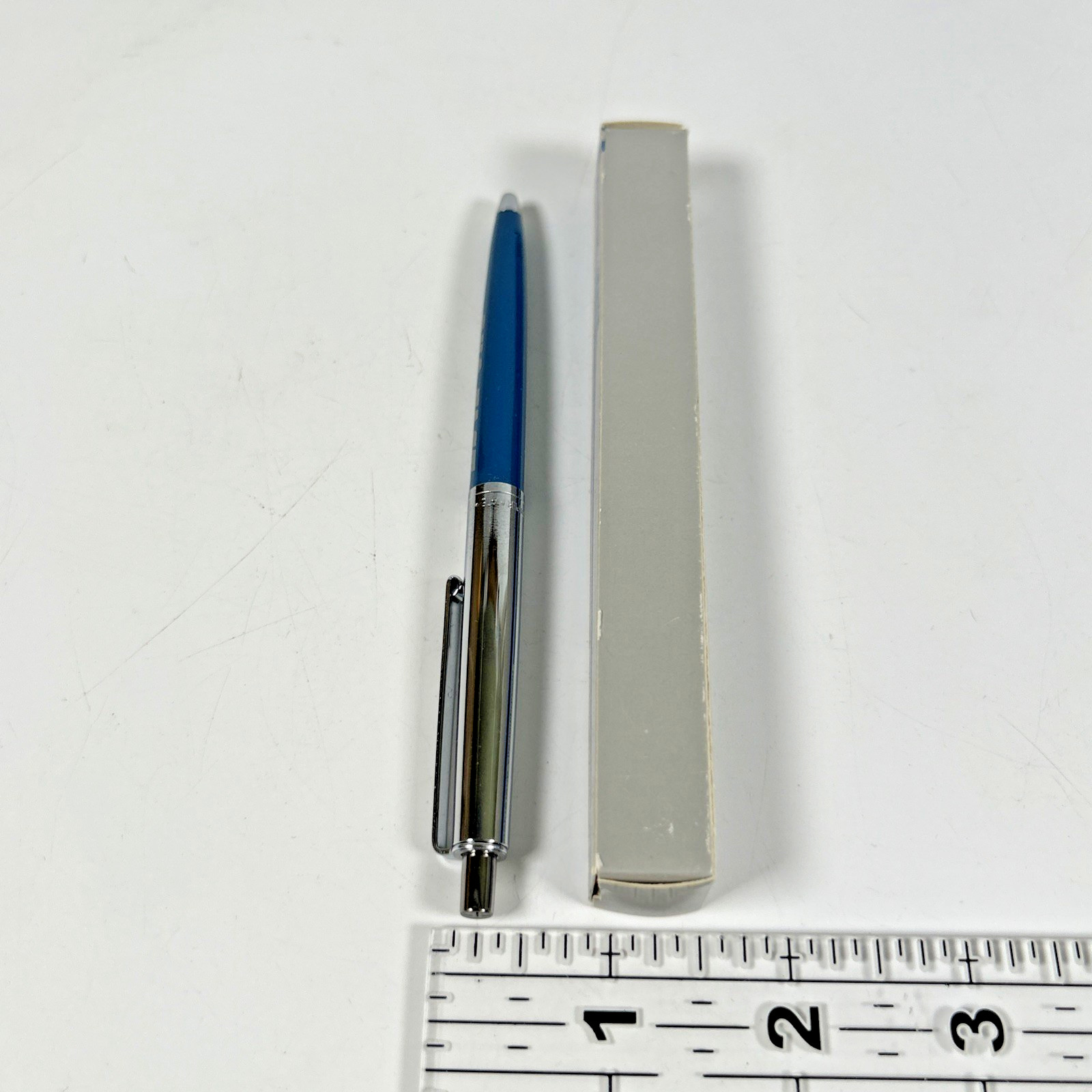 DOU-FAST Paper Mate Blue Chrome Slim Profile Double Heart Vintage Ballpoint Pen