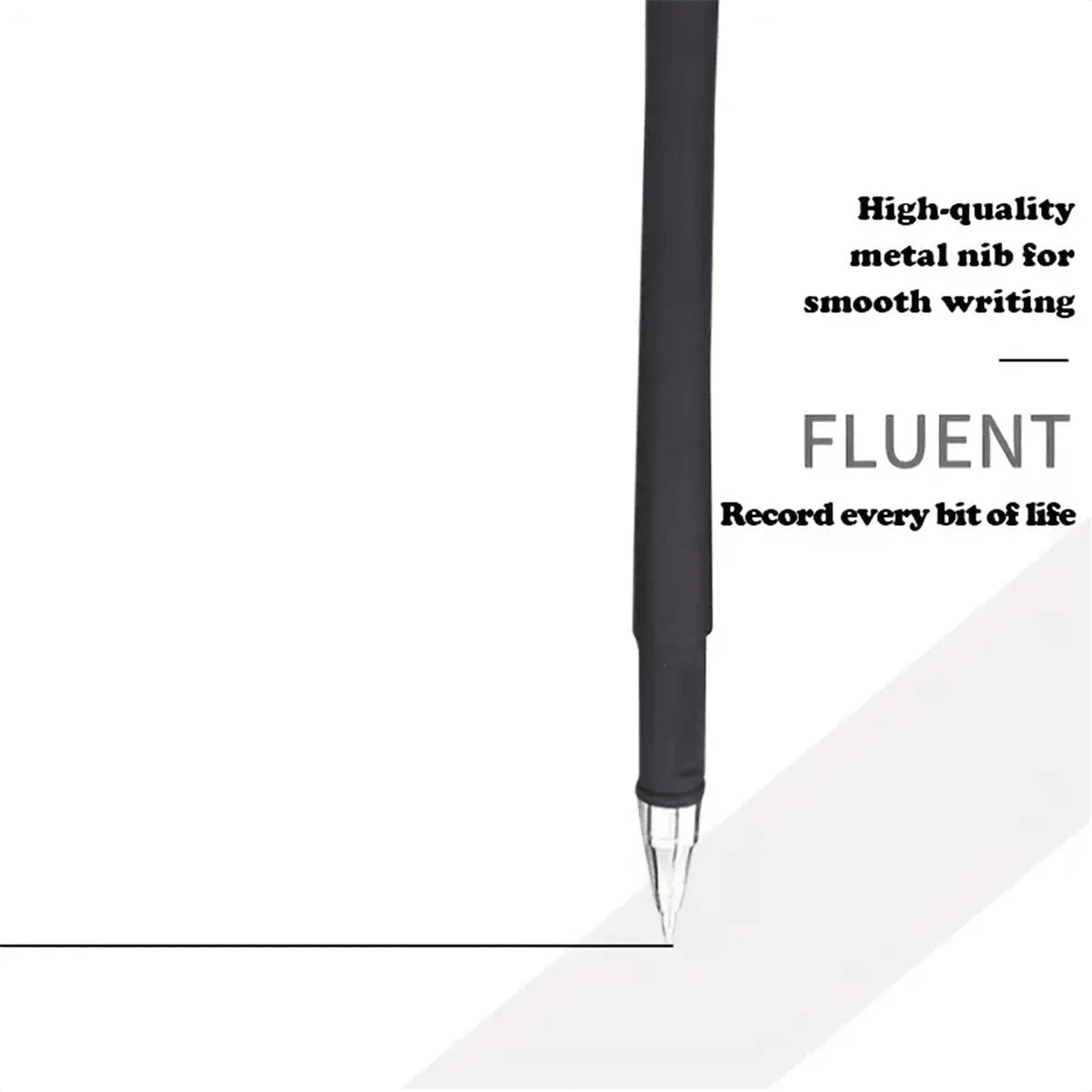 Ballpoint Pens Black Matte Gel Ink Pens Set 0.5mm Extra Fine Tip Smooth Writing