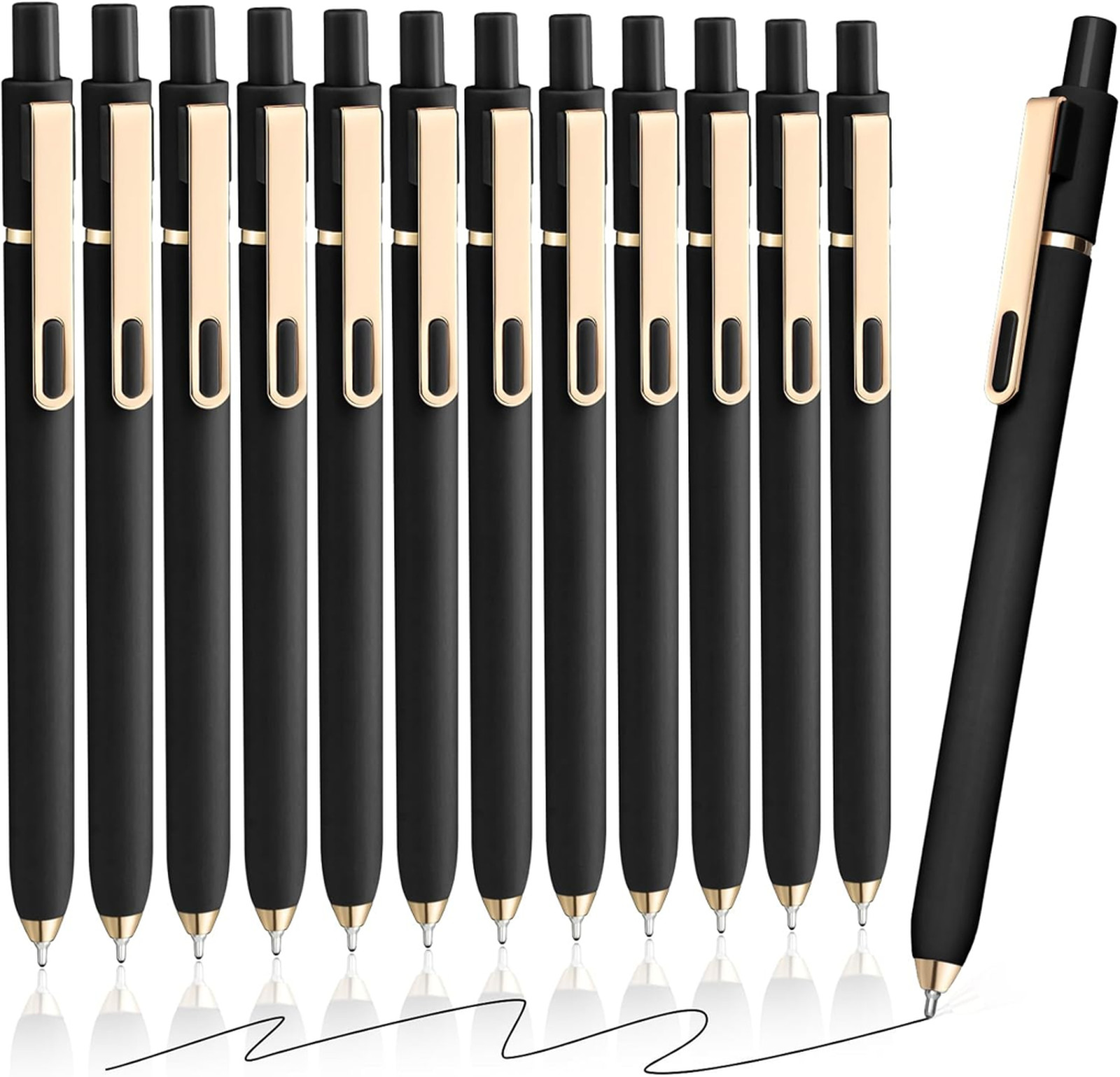 Ballpoint Pen 1.0 mm Medium Point Black Ink Soft Grip Retro Stylish Refillable
