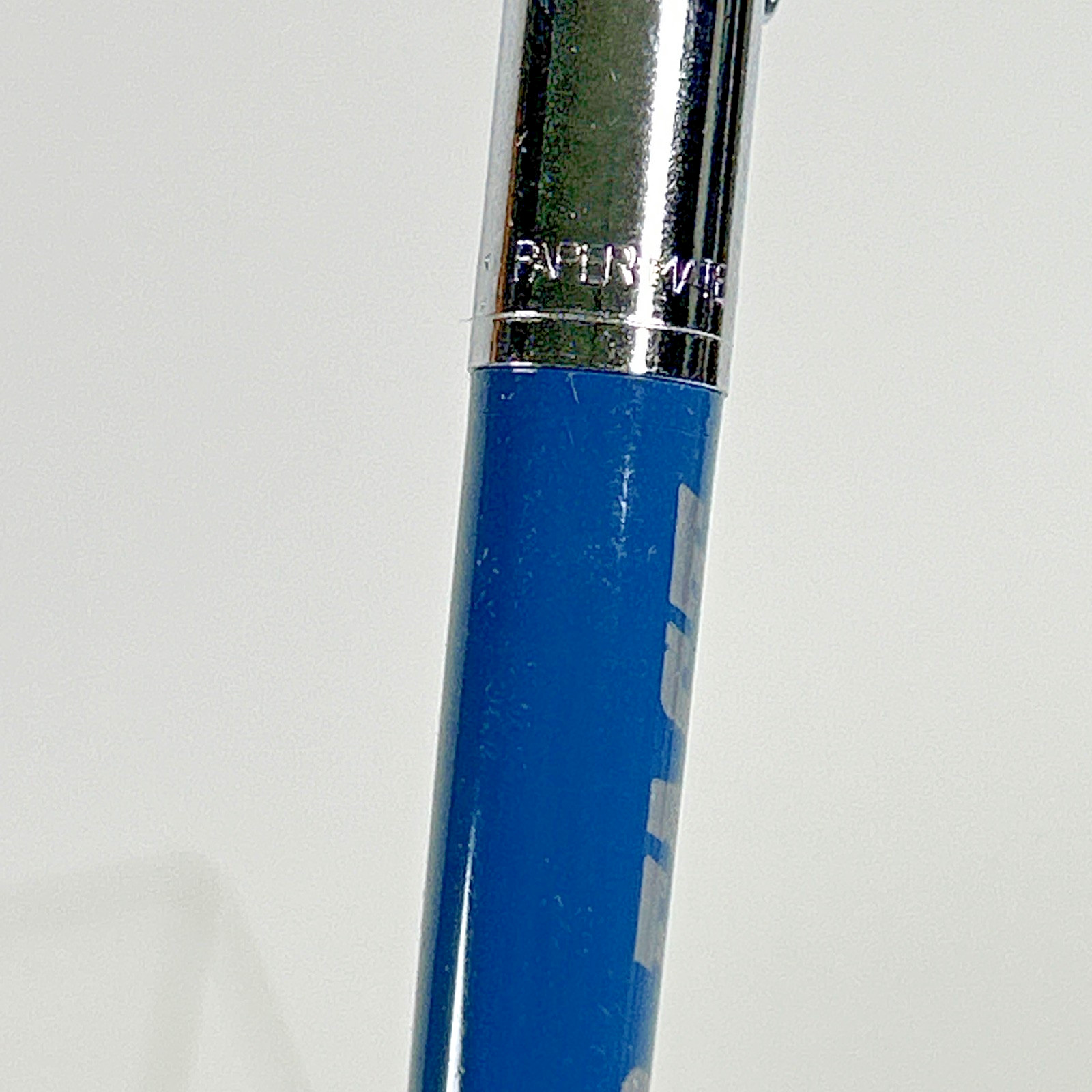 DOU-FAST Paper Mate Blue Chrome Slim Profile Double Heart Vintage Ballpoint Pen