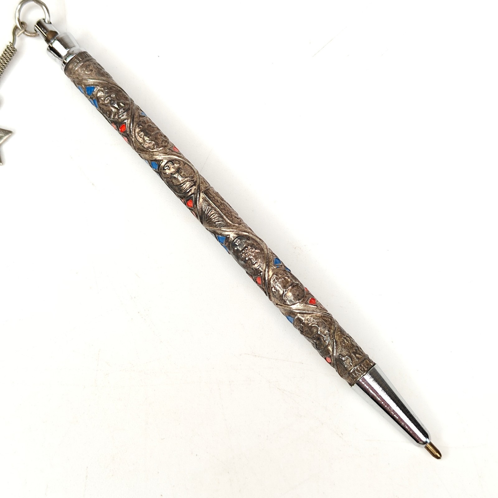 Rolex Israel Sterling Silver 12 Tribes Ballpoint Pen Star David Judaica Enamel