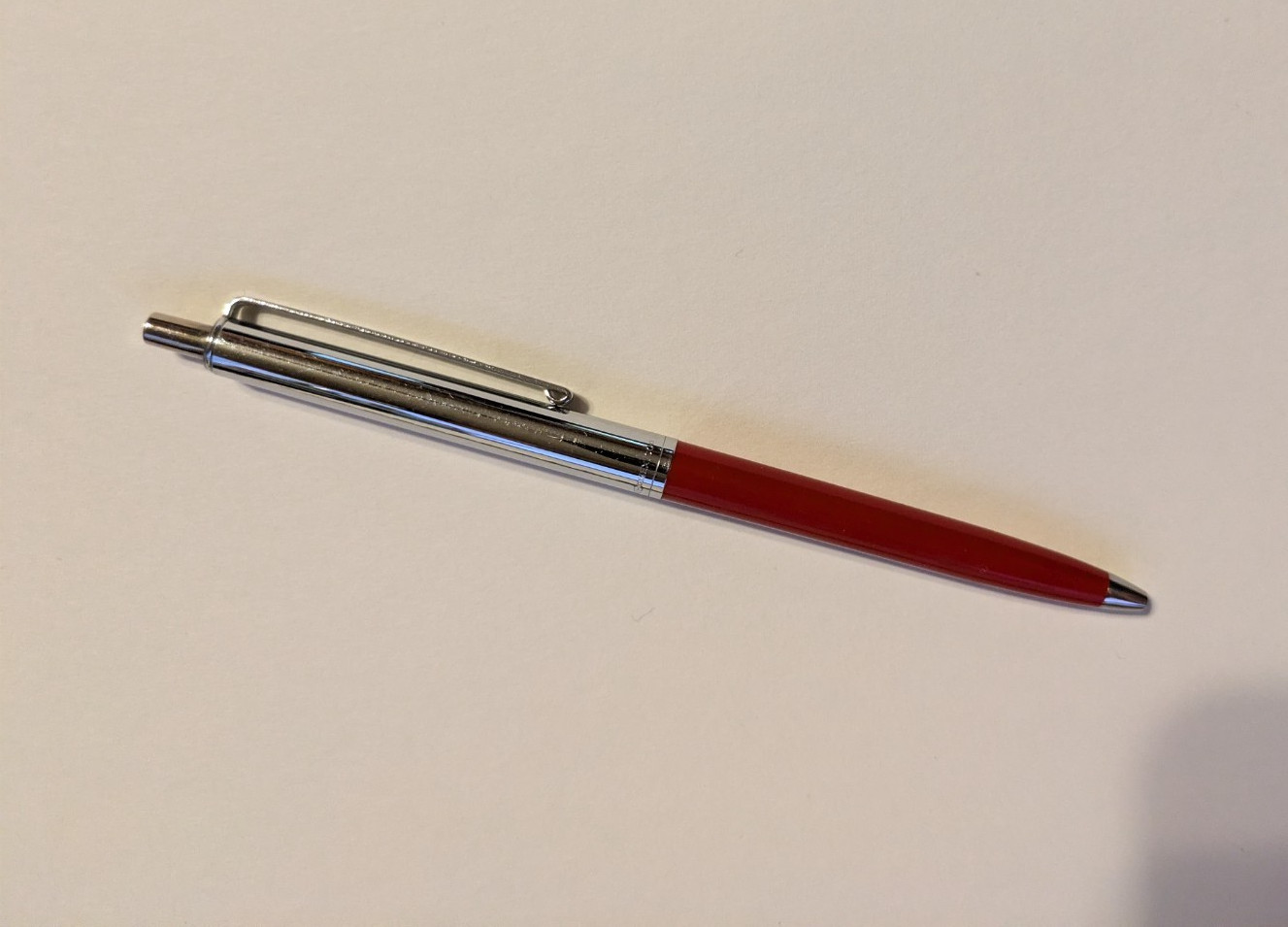 Vintage Paper Mate Ballpoint Pen – Red & Chrome – Made in Mexico – Red Ink Works