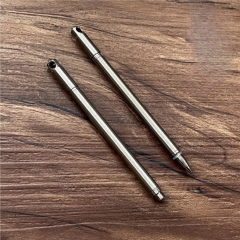 1PC Titanium Alloy Mini Ballpoint Pen Portable Keychain Outdoor Writing Pen EDC
