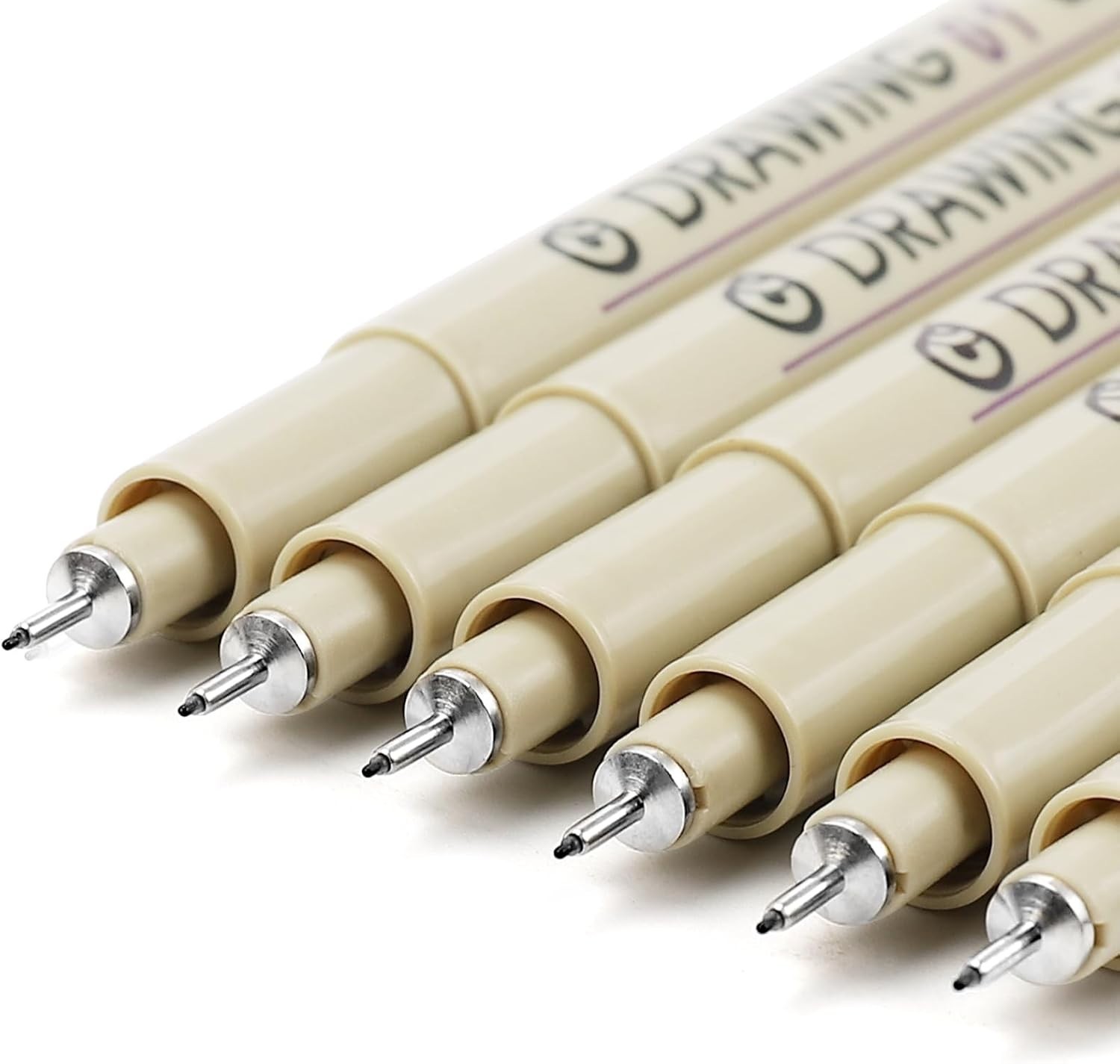 Muchcute 6 Pack No Bleed Fine Line Pens – 0.25mm Black for Detailing & Sketching