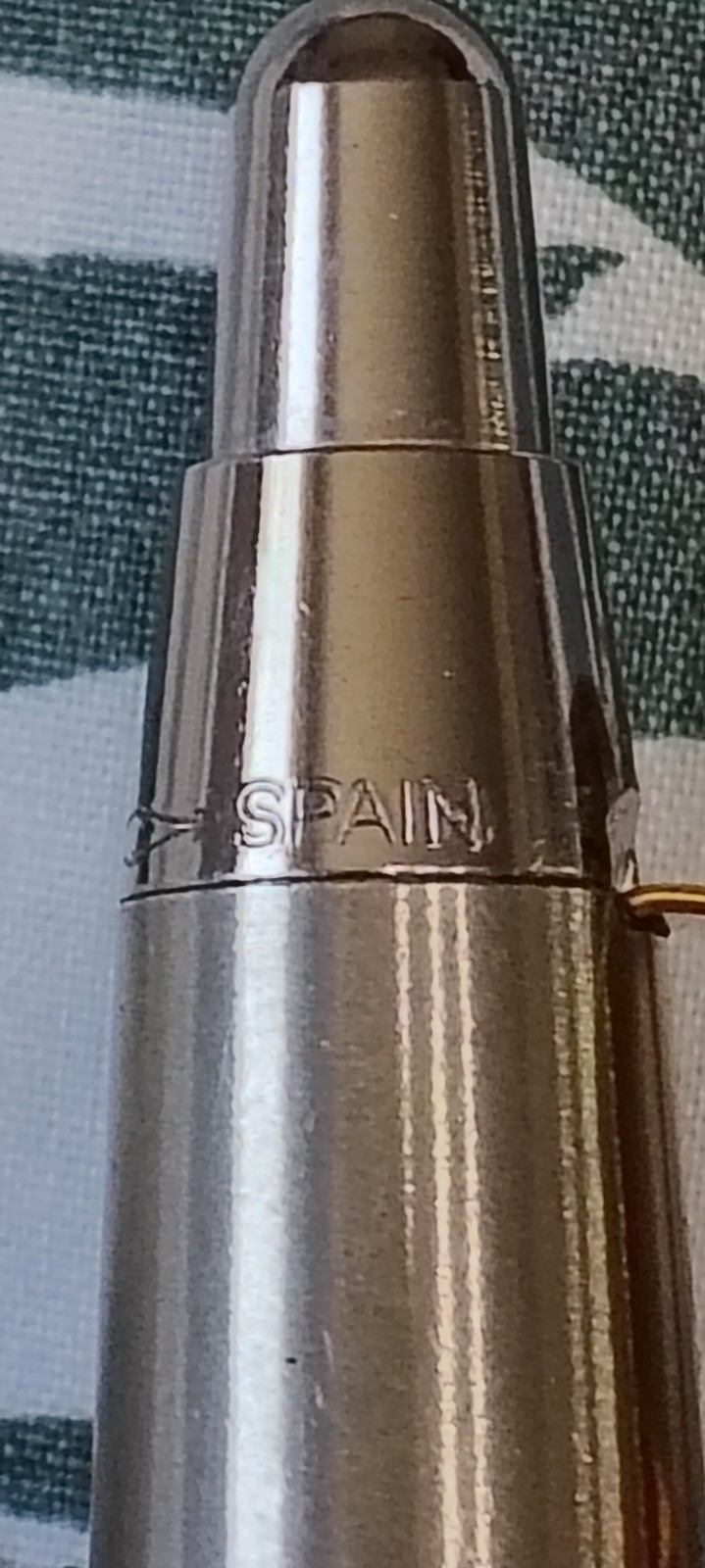 Inoxcrom Oversize Stainless Steel & Gold Trim Ball Point Pen Spain
