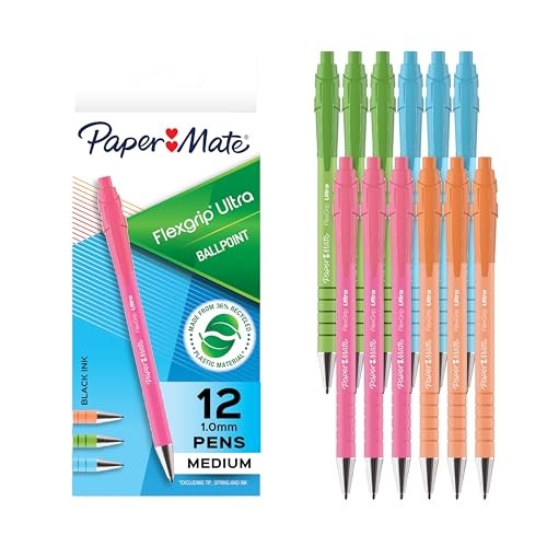 Paper Mate FlexGrip Ultra Ballpoint Pens, Made from 12 Count (Pack of 1)