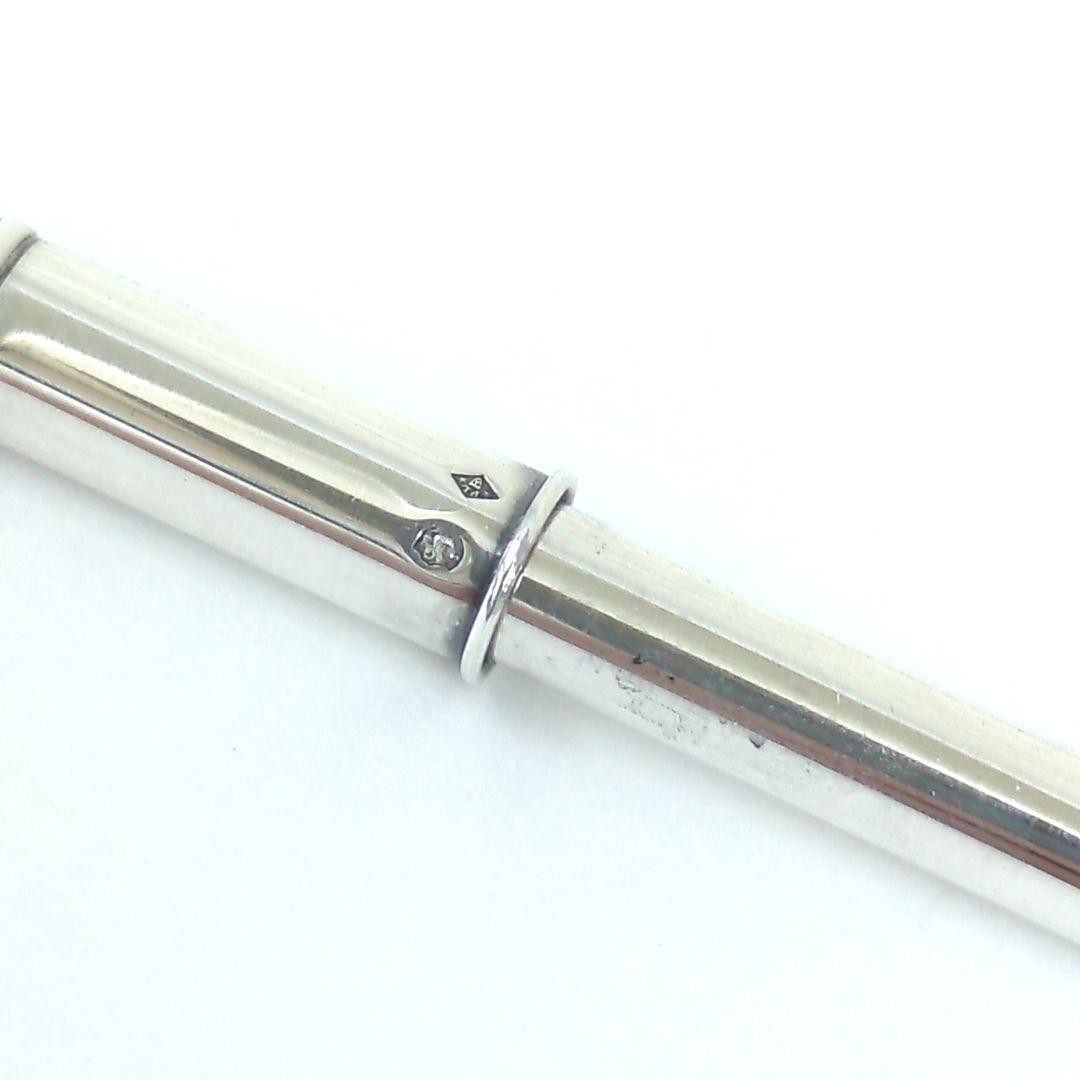 Official Hermes Agenda Mini Ballpoint Pen Silver 925 Size No Ink From Japan