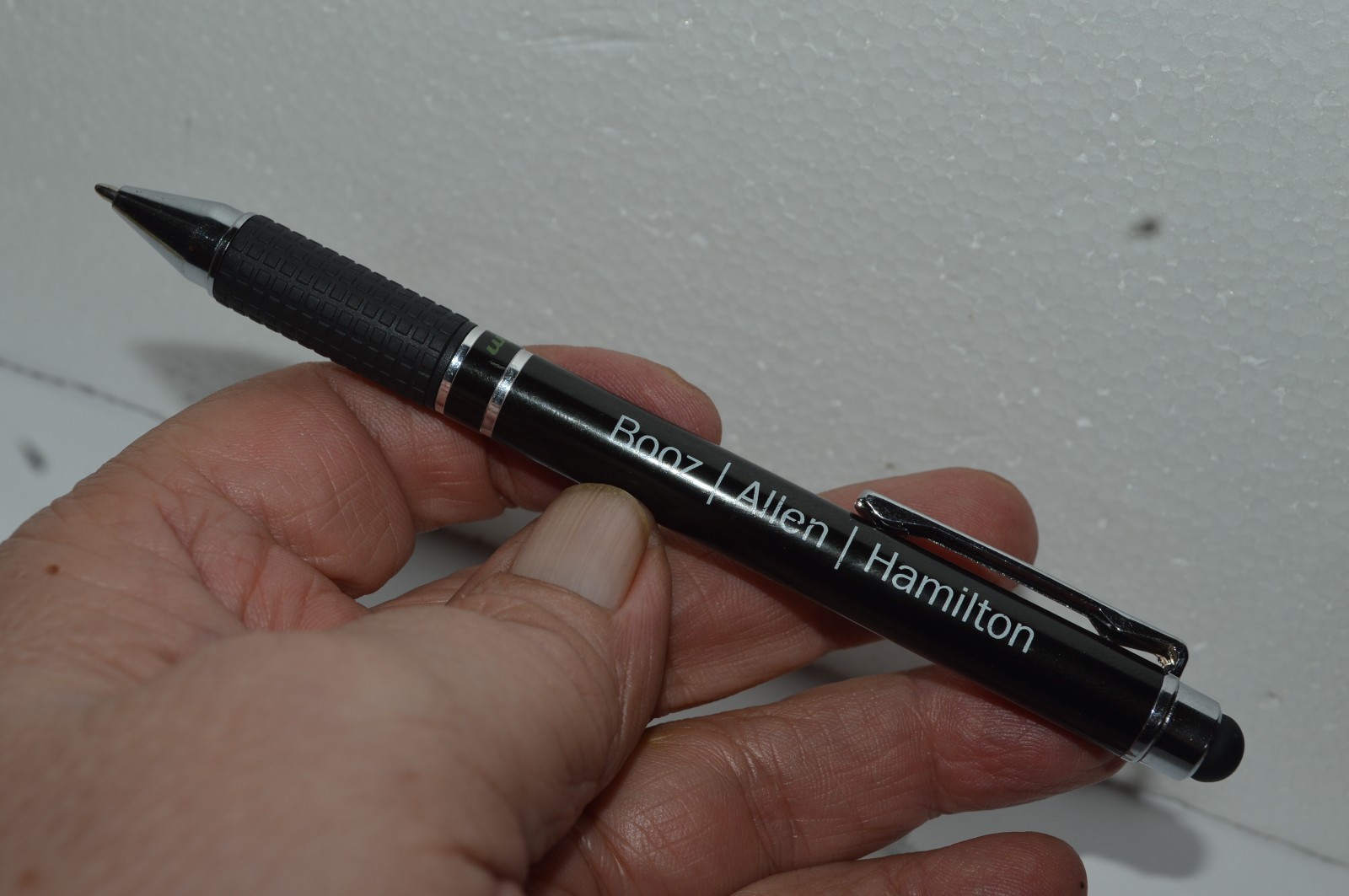 ZOOM Ballpoint Pen & Rubber Stylus Booz Allen Hamilton Promotional Tested 1990s