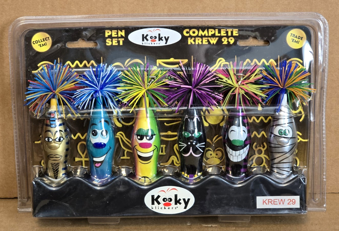 Kooky Klickers Complete Krew 29 Pen Set with Stand – New & Factory Sealed – 2008