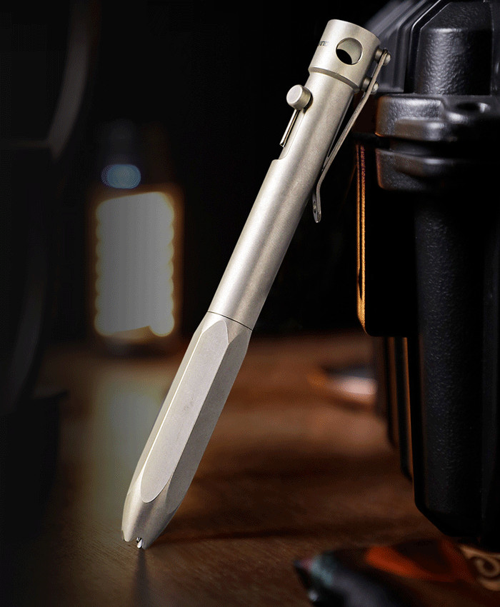 EDC Titanium Practical Pocket Pen Working Signature Ballpoint Pen with 5 Refills