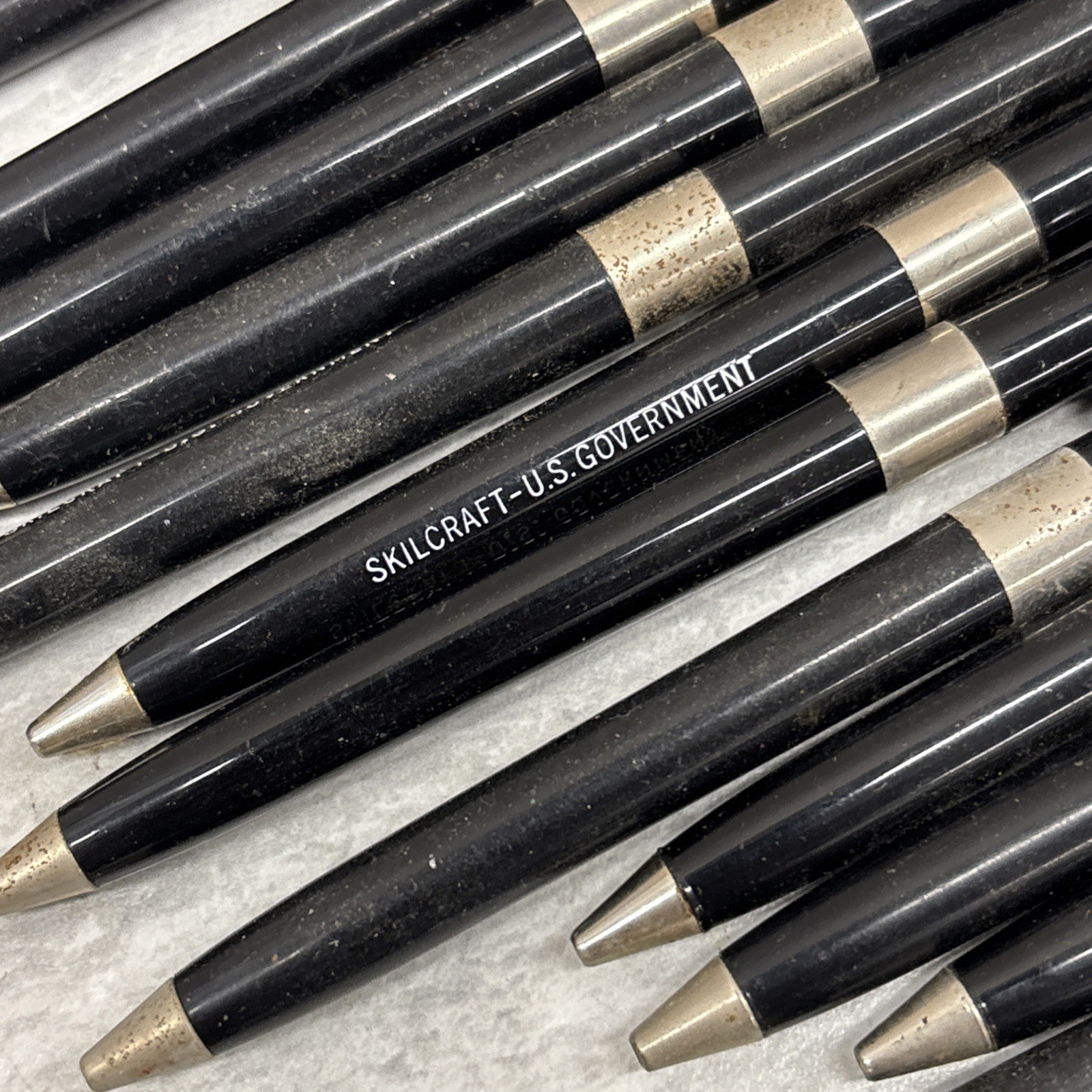 Lot 29 Vintage Skilcraft US Government Ball Pens Black Fine Retractable