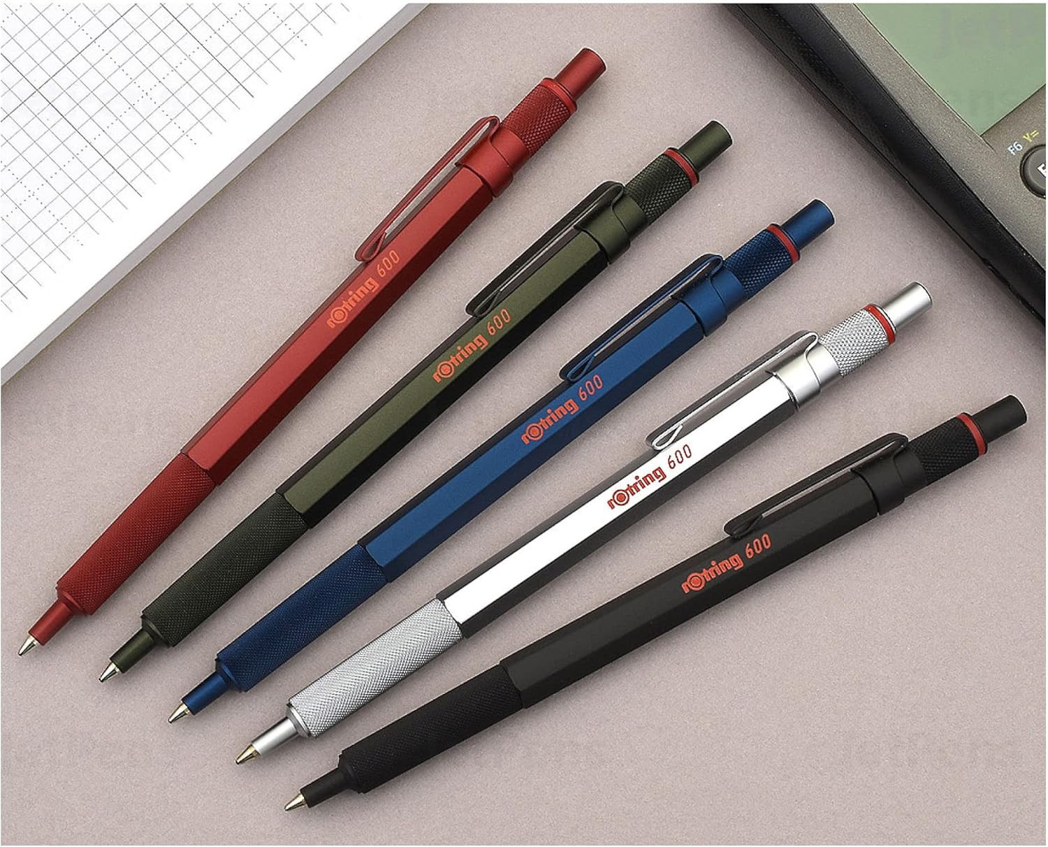 Metal Ballpoint Pen Medium Point Black Ink Blue Barrel Refillable Hex Body