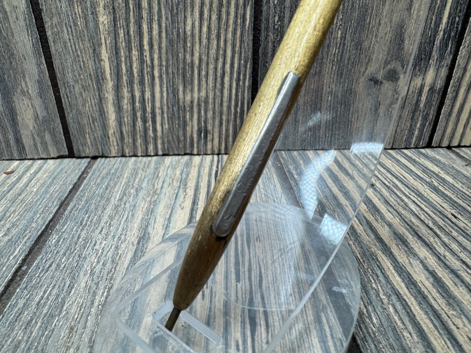 Vintage Gold-Toned Metal Pen With Textured Finish & Clip