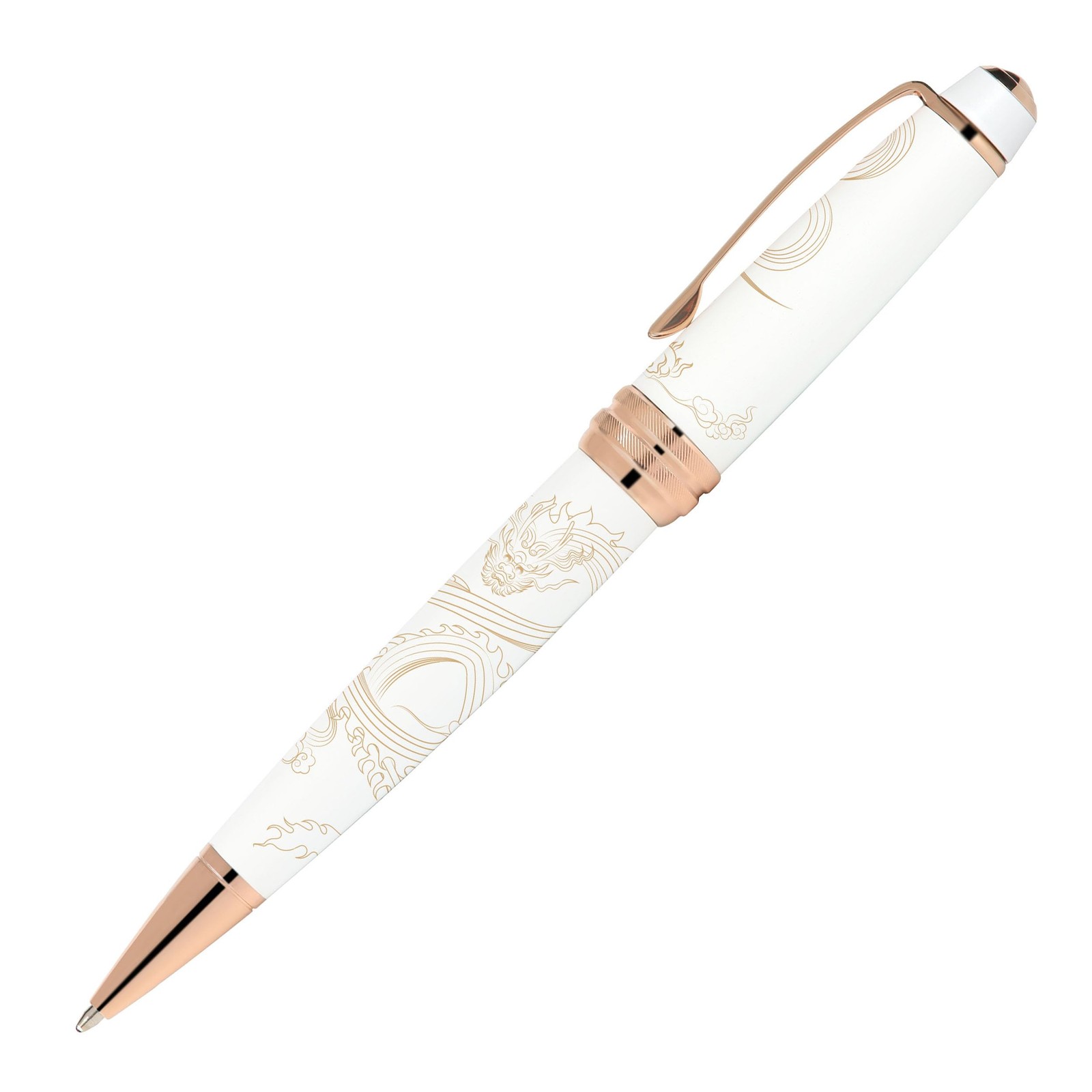 Cross AT0452-23 Oily Ballpoint Pen, Year of the Dragon, Bailey, White