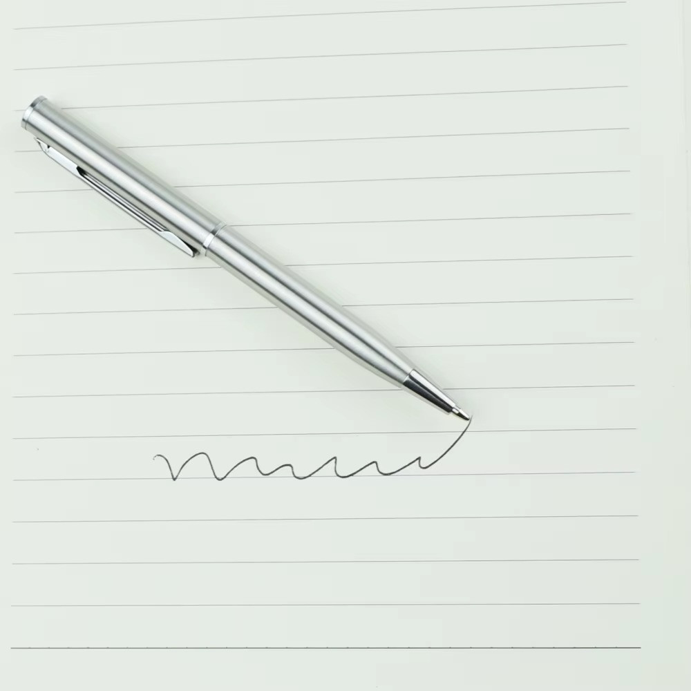 Mini Metal Twist-Activated Ballpoint Pen – Pocket-Sized 0.7mm Fine Black Ink