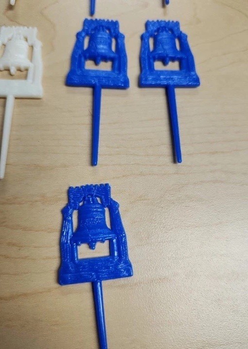 VTG Lot 12 Red White and Blue Liberty Bell Bicentennial Cake Toppers Hong Kong
