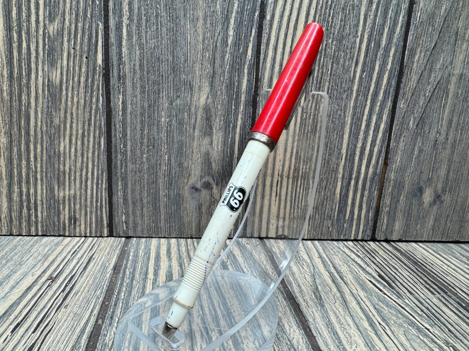 Vintage Phillips 66 Branded Red & White Click Pen Chilton Oil Salem MO