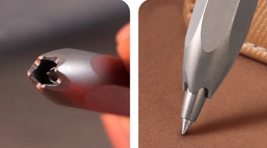 EDC Titanium Practical Pocket Pen Working Signature Ballpoint Pen with 5 Refills