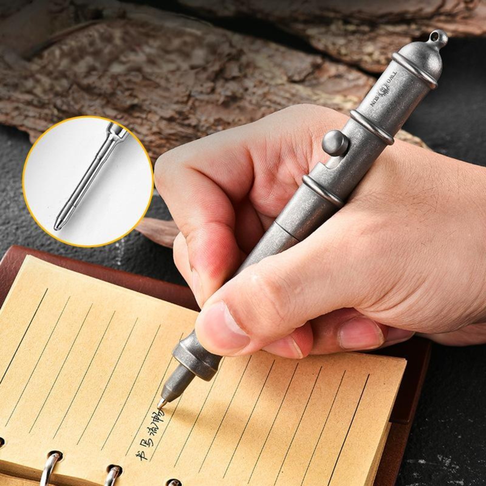 Titanium Ballpoint Pen Bolt Action Signature Writing Pocket Pen EDC Outdoor Gift