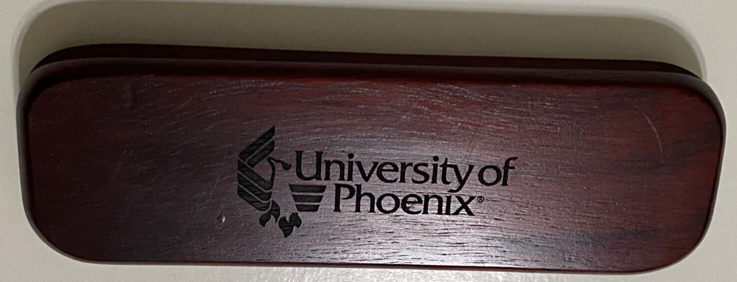 University of Phoenix Online Pen & Pencil Wooden Presentation Box Case