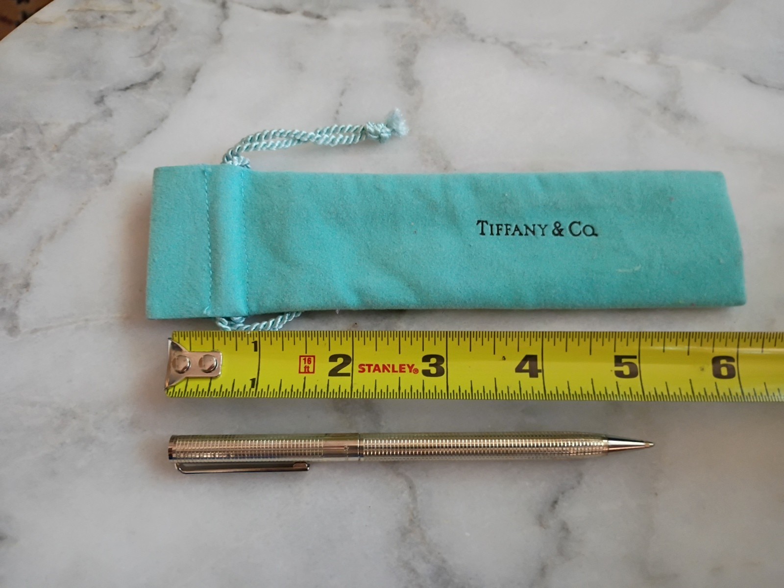 Tiffany & Co 925 Sterling Silver Random House Ballpoint Pen Vintage With Pouch