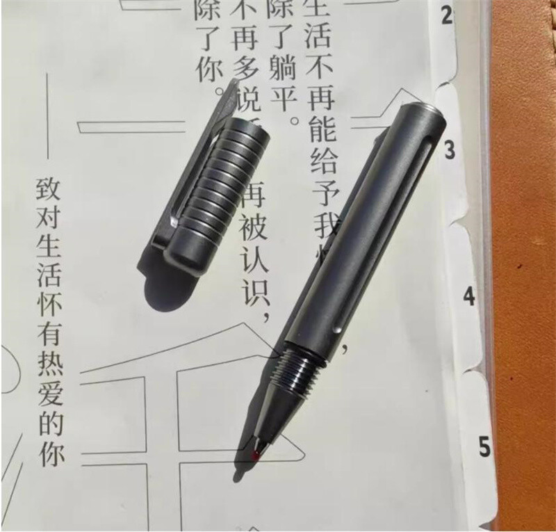 New EDC TC4 Titanium Alloy Practical Pocket Ballpoint Pen Outdoor Travel Pen
