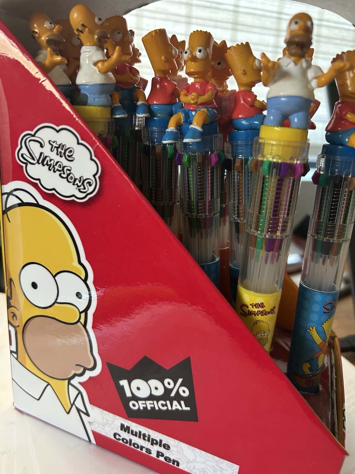 Homer Bart Lisa Simpsons Figurehead Multicolor Ball Point Pen Prototype Rare 3pc