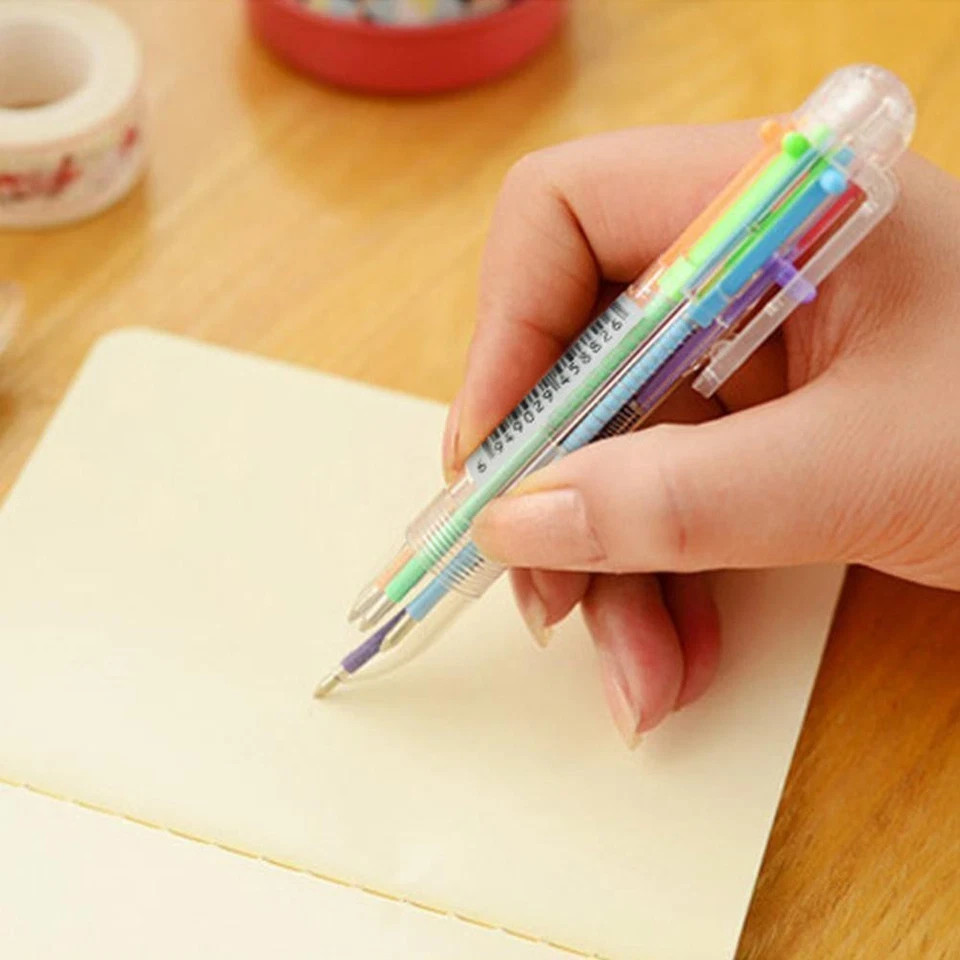 1pc MultiColor 6 in 1 Color Ballpoint Pen Ball Point Pens Kids School Office