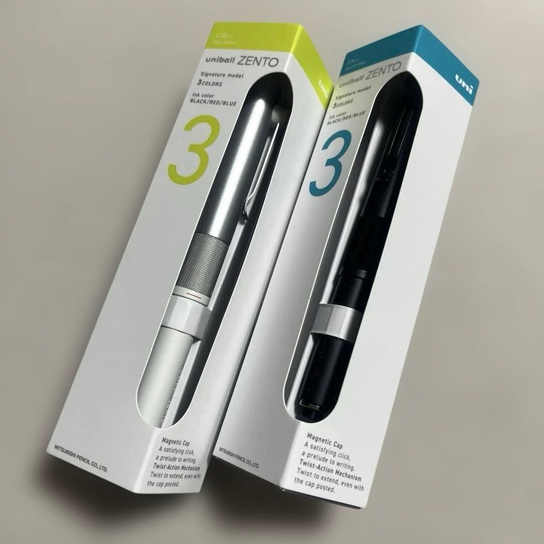 Uni-ball ZENTO Signature Model 3 Color Ballpoint Pen 0.5mm & 0.38mm Set of 2
